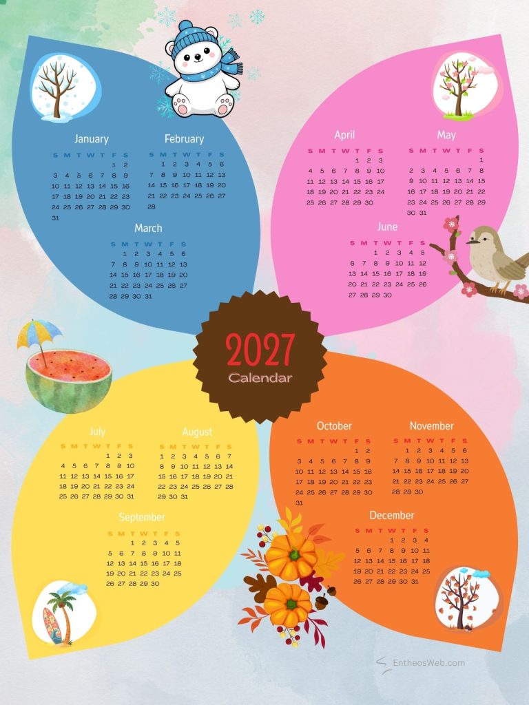 Free creative 2027 seasonal calendars with colorful leaf themed designs free creative 2027 seasonal calendars with colorful leaf themed designs by entheosweb