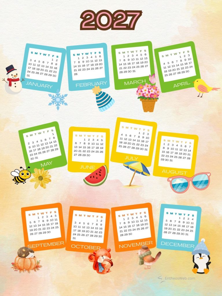 Free creative 2027 seasonal polaroid photo themed printable calendars free creative 2027 seasonal polaroid photo themed printable calendars by entheosweb