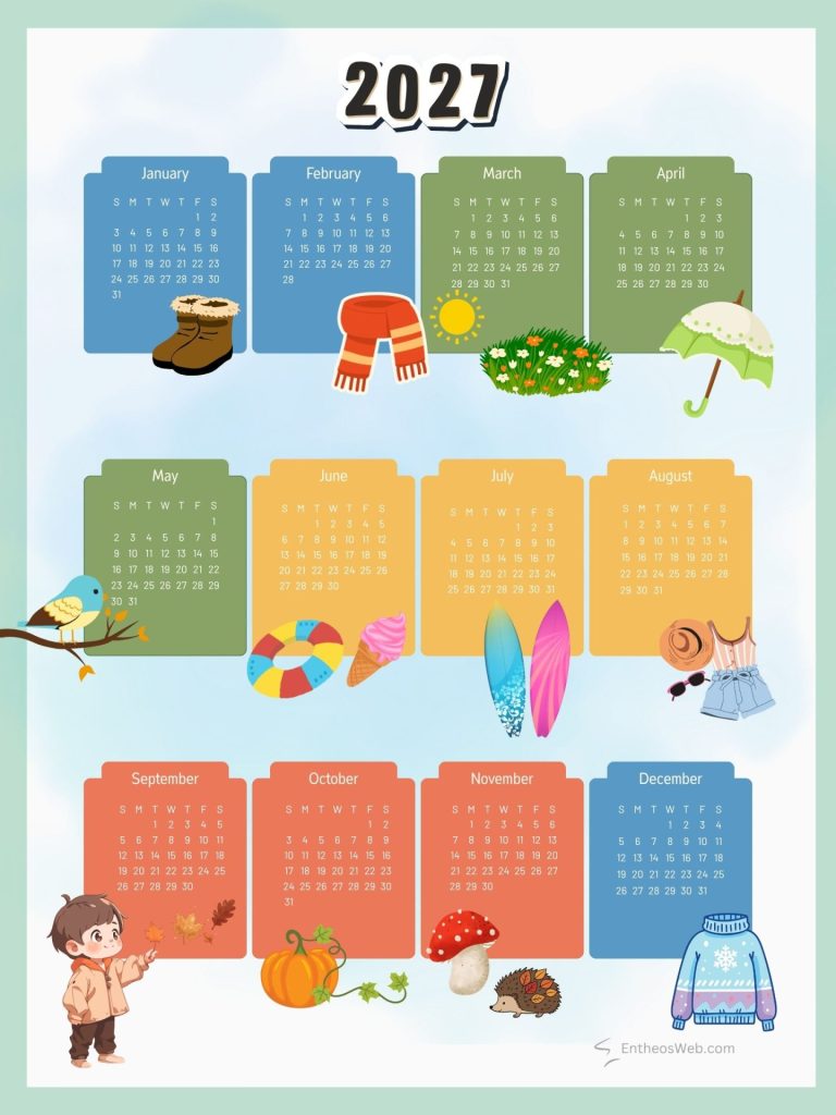 Free creative 2027 seasonal themes printable calendars free creative 2027 seasonal themes printable calendars by entheosweb