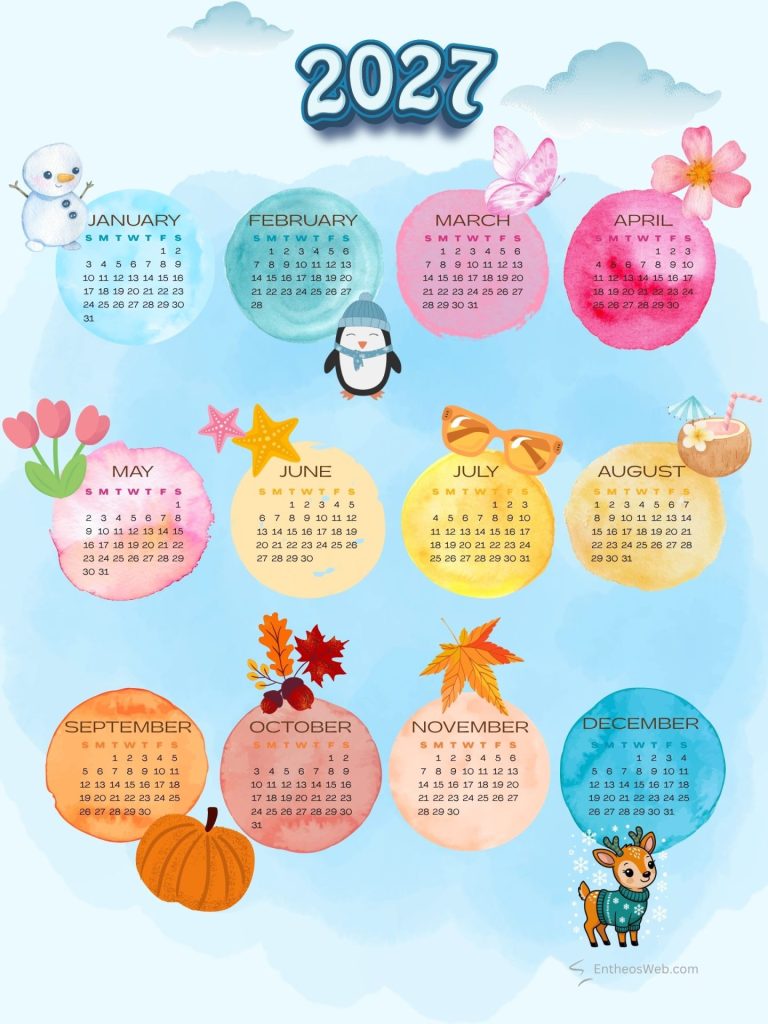Free creative 2027 seasons circle themed printable calendars free creative 2027 seasons circle themed printable calendars by entheosweb