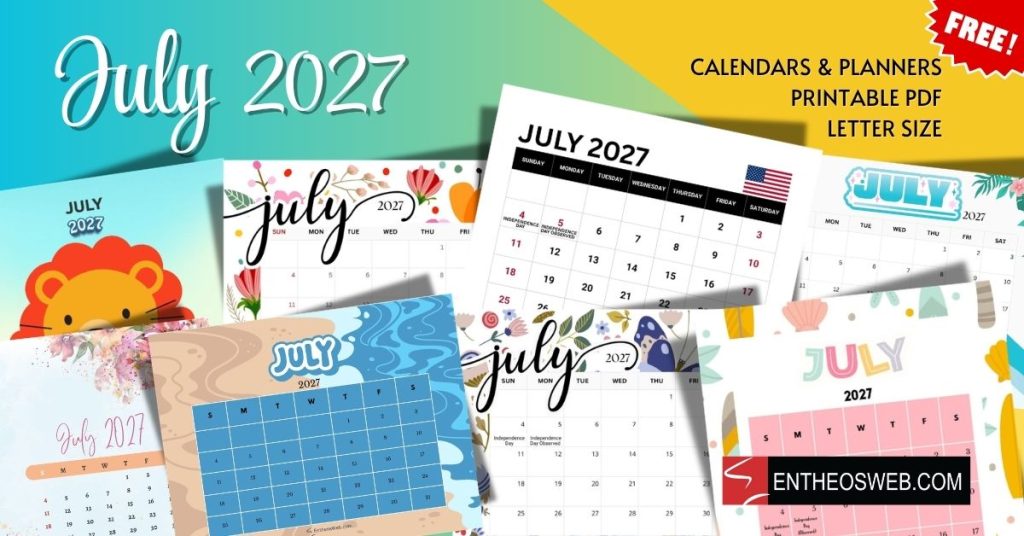 July 2027 letter size printable july 2027 letter size printable