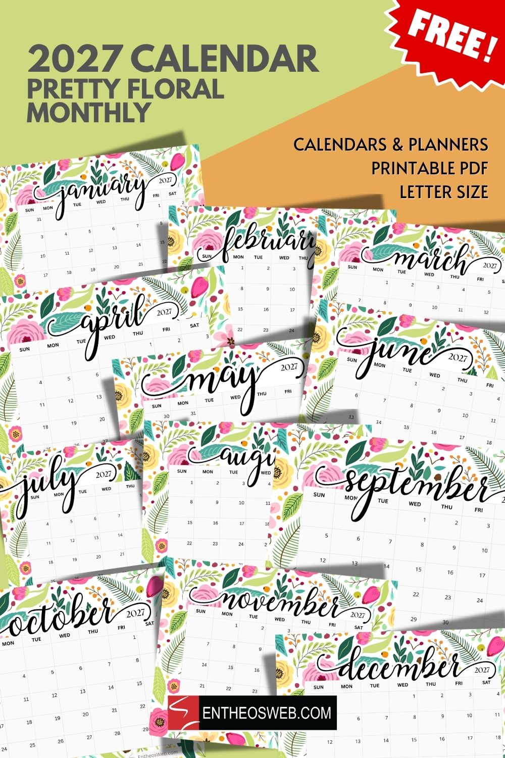 Pretty floral 2027 monthly calendar pin 1 | pretty floral 2027 monthly calendar pdf | entheosweb Pretty floral 2027 monthly calendar pretty floral 2027 monthly calendar pin 1