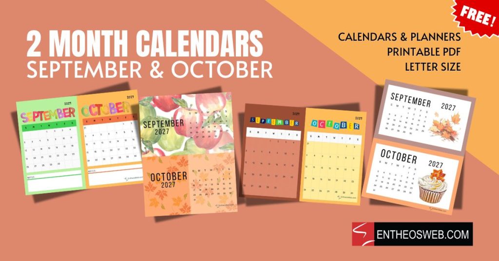 2 month calendars   september  october 2 month calendars   september october