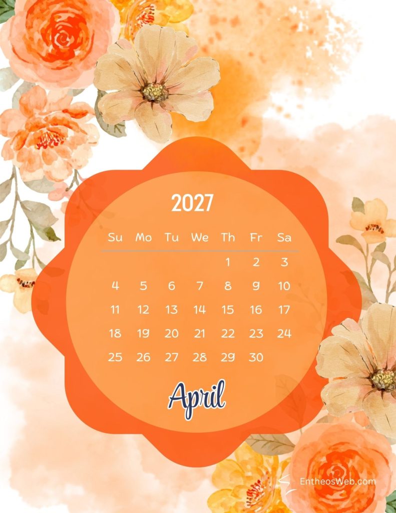 April free colorful floral 2027 monthly calendar printable by entheosweb | free colorful floral 2027 monthly calendar printable | entheosweb April free colorful floral 2027 monthly calendar printable by entheosweb april free colorful floral 2027 monthly calendar printable by entheosweb