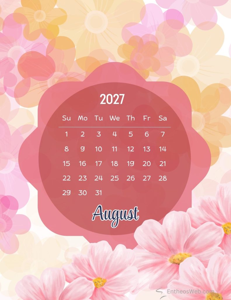 August free colorful floral 2027 monthly calendar printable by entheosweb | free colorful floral 2027 monthly calendar printable | entheosweb August free colorful floral 2027 monthly calendar printable by entheosweb august free colorful floral 2027 monthly calendar printable by entheosweb