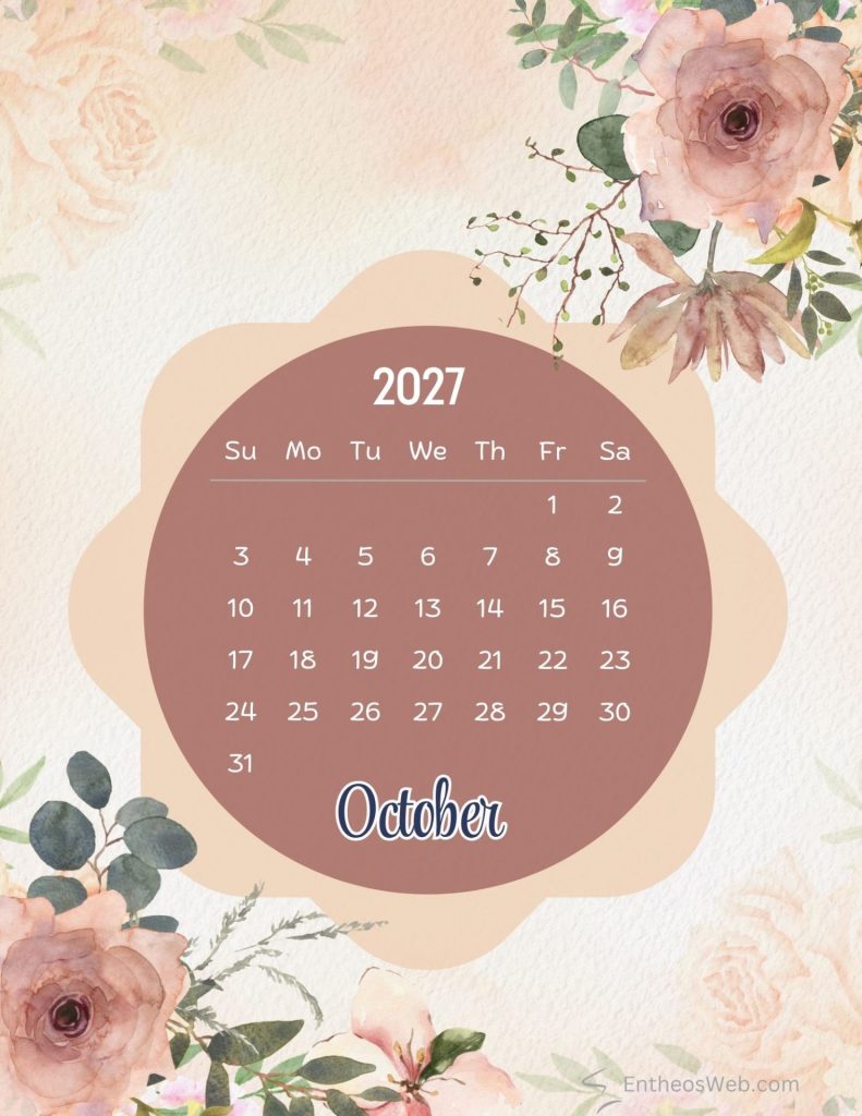 October free colorful floral 2027 monthly calendar printable by entheosweb | free colorful floral 2027 monthly calendar printable | entheosweb October free colorful floral 2027 monthly calendar printable by entheosweb october free colorful floral 2027 monthly calendar printable by entheosweb