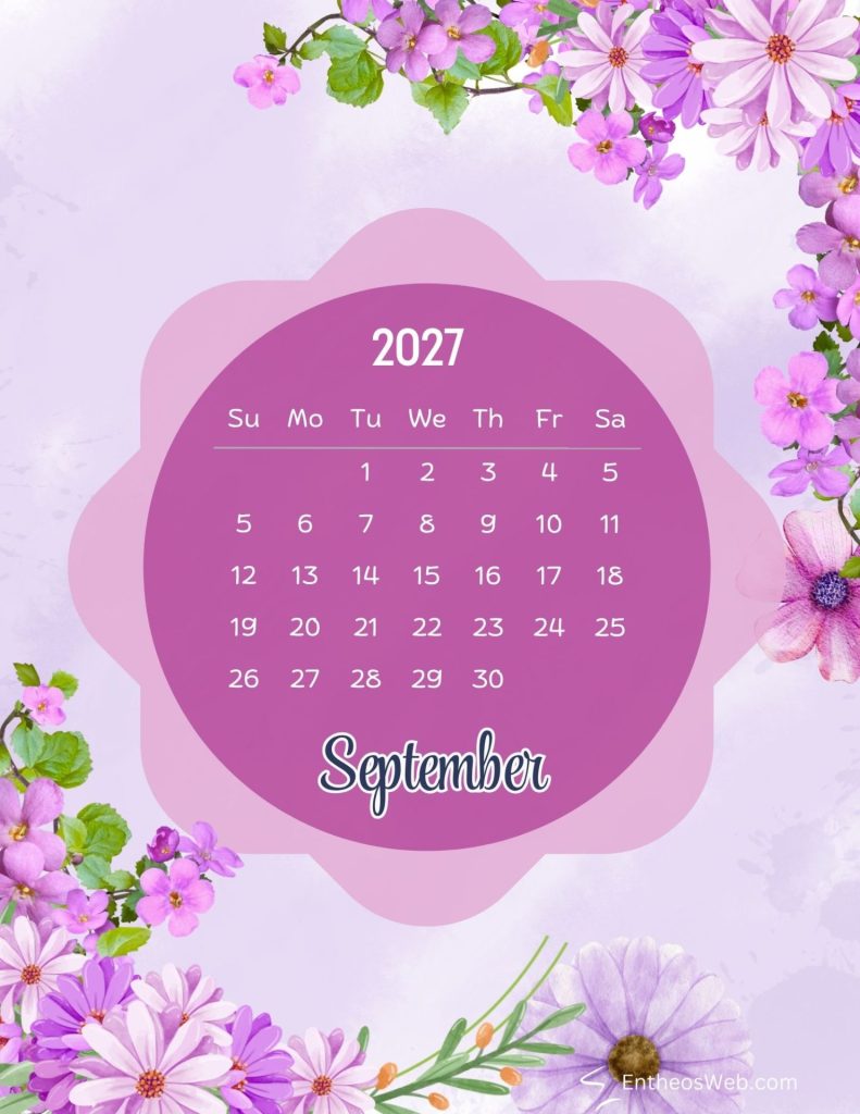 September free colorful floral 2027 monthly calendar printable by entheosweb | free colorful floral 2027 monthly calendar printable | entheosweb September free colorful floral 2027 monthly calendar printable by entheosweb september free colorful floral 2027 monthly calendar printable by entheosweb