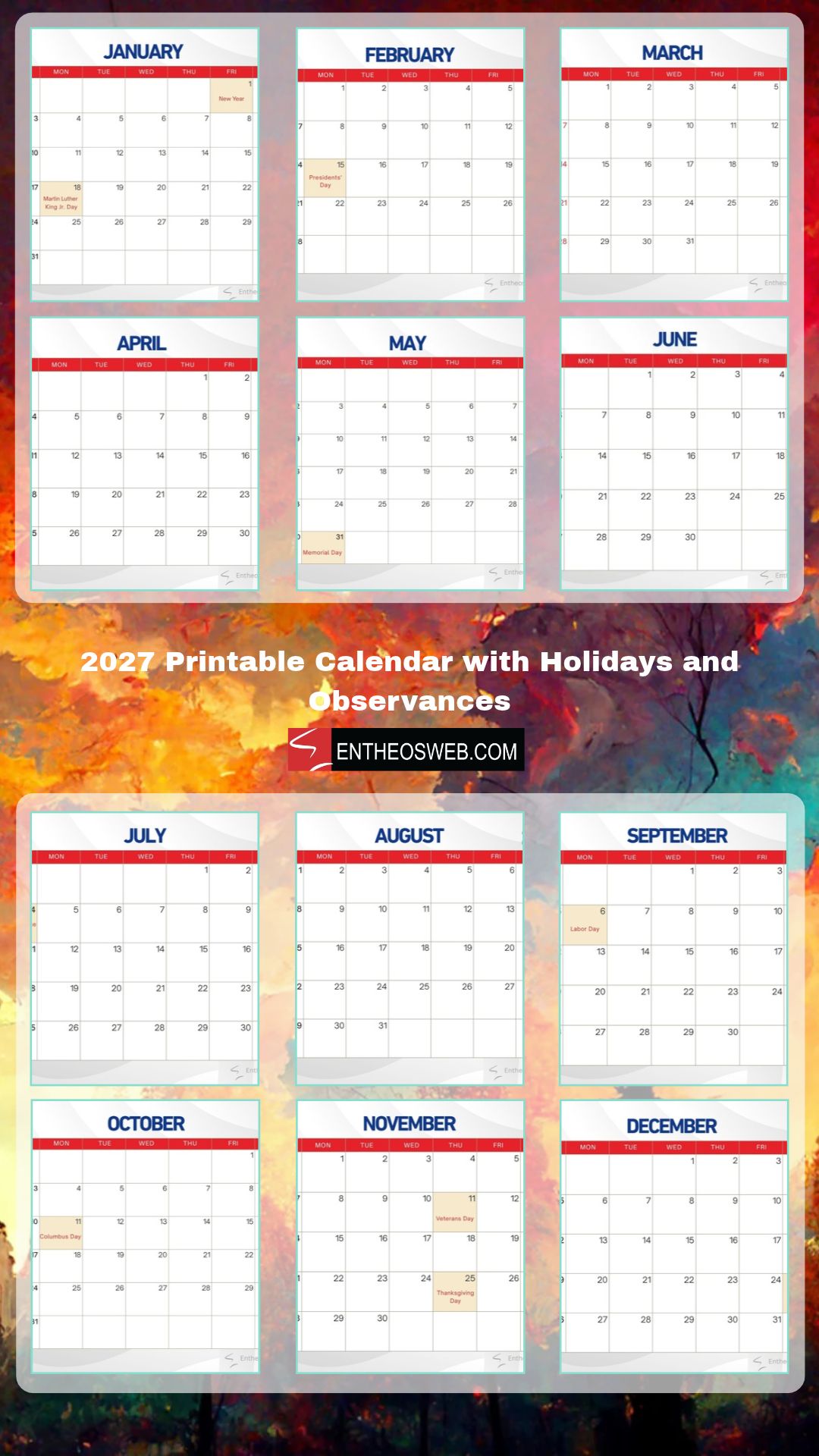 2027 printable calendar with holidays and observances pimage | 2027 printable calendar with holidays and observances | entheosweb 2027 printable calendar with holidays and observances 2027 printable calendar with holidays and observances pimage