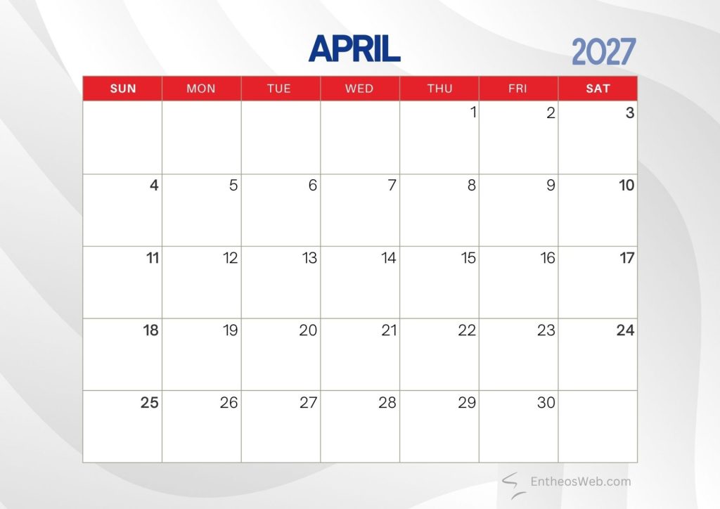 April 2027 printable calendar with holidays and observances  april 2027 printable calendar with holidays and observances entheosweb