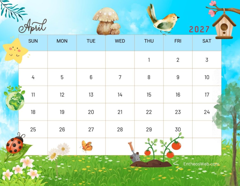 April spring seasonal thematic 2027 calendar april spring seasonal thematic 2027 calendar by entheosweb
