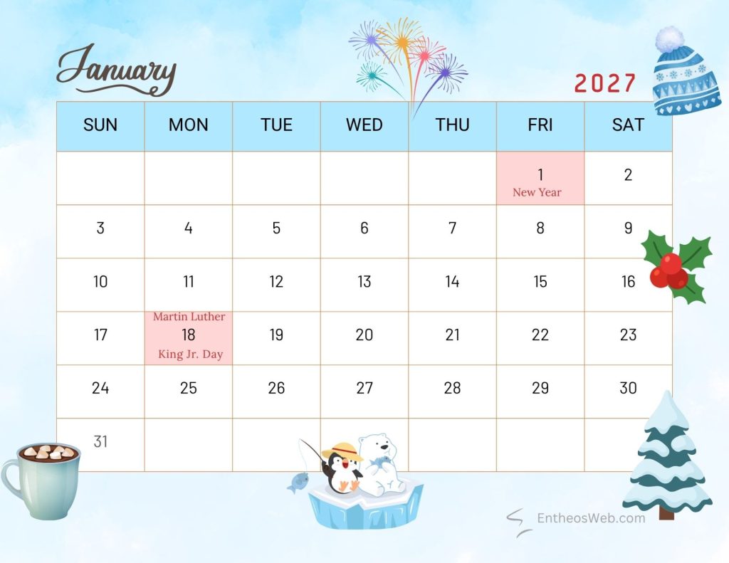 January winter seasonal thematic 2027 calendar january winter seasonal thematic 2027 calendar by entheosweb
