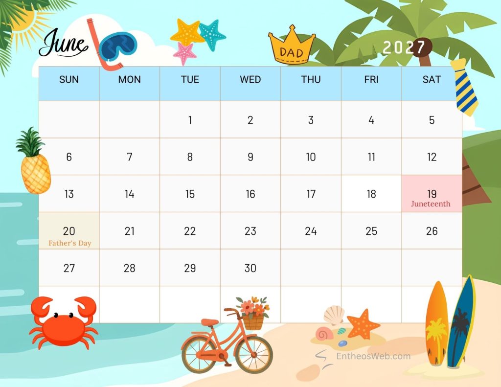 June summer seasonal thematic 2027 calendar june summer seasonal thematic 2027 calendar by entheosweb