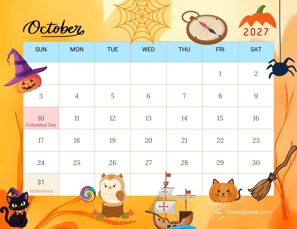 October autumn seasonal thematic 2027 calendar october autumn seasonal thematic 2027 calendar by entheosweb