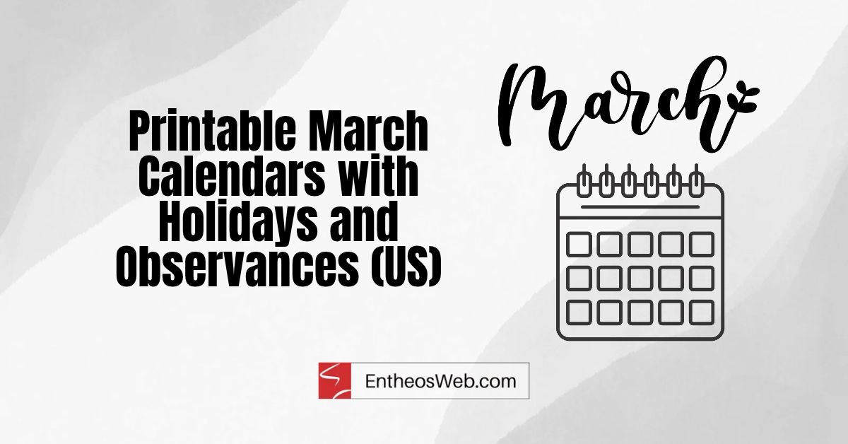 Printable march calendars with holidays  observances printable march calendars with holidays observances
