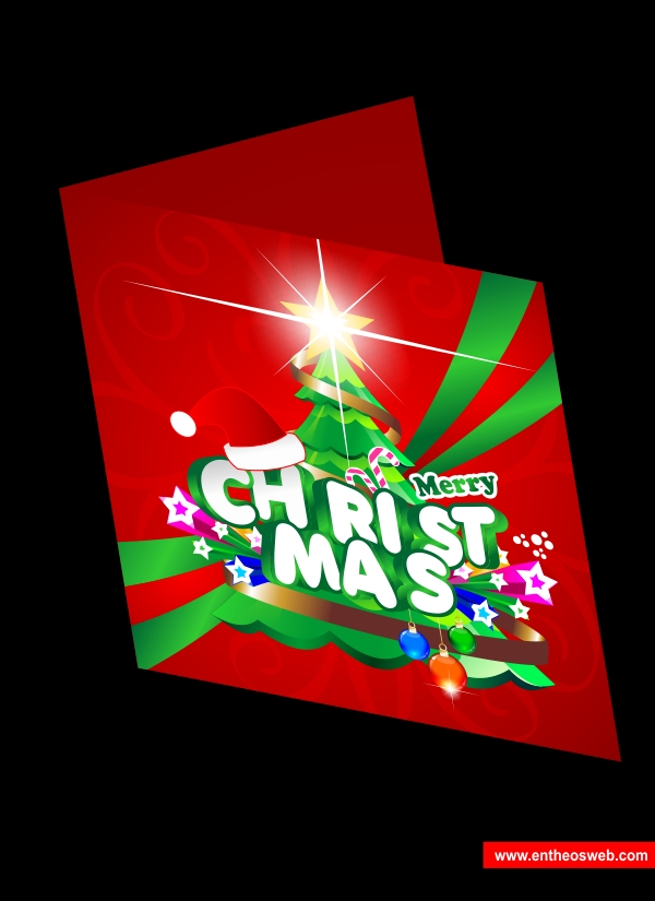 Christmas card design in Coreldraw