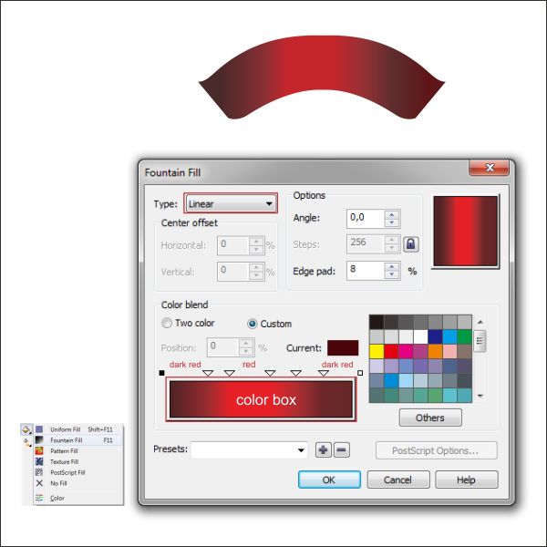 Linear Gradient in Coreldraw