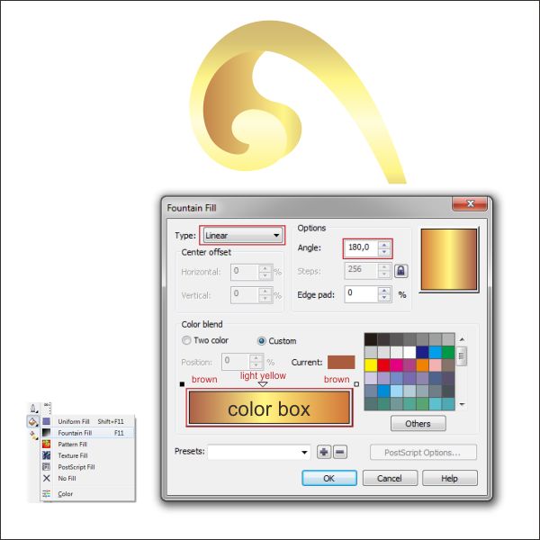 Golden Accent in Coreldraw